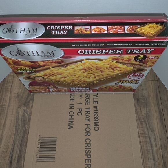 Gotham Steel Crisper Tray 2 Piece Set Air Fried Food & Extra Tray NEW In Box - Picture 7 of 9